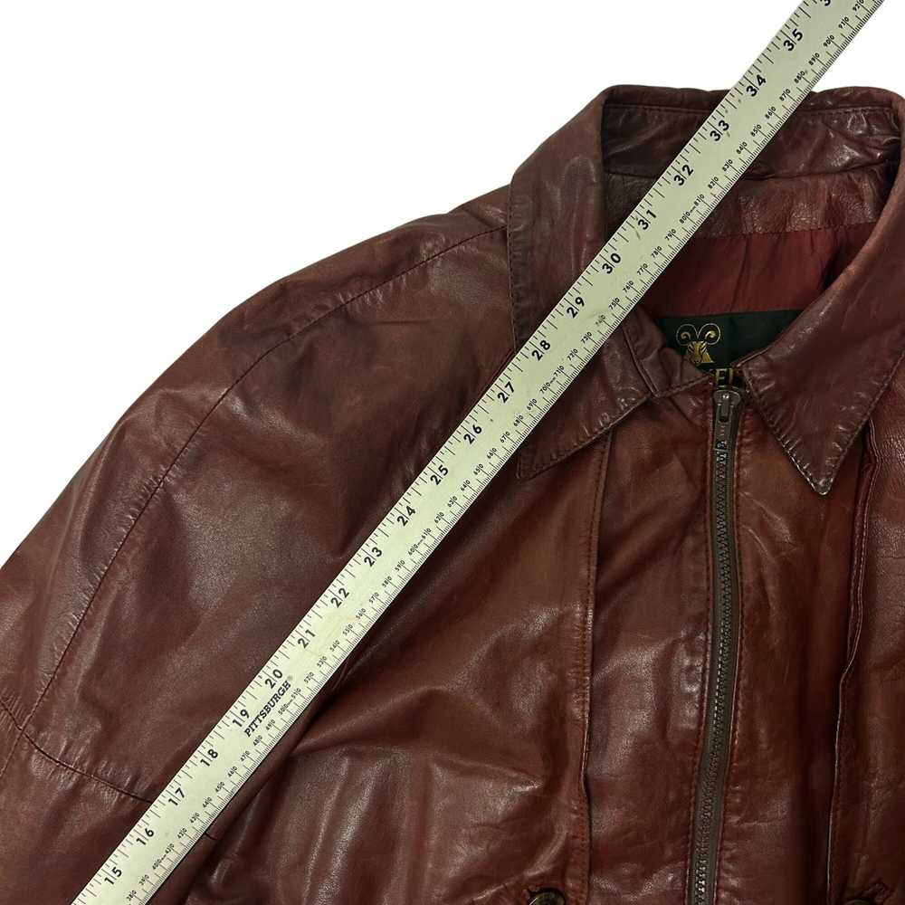 Unkwn Lakeland Oxblood Leather Bomber CAFE RACER … - image 9