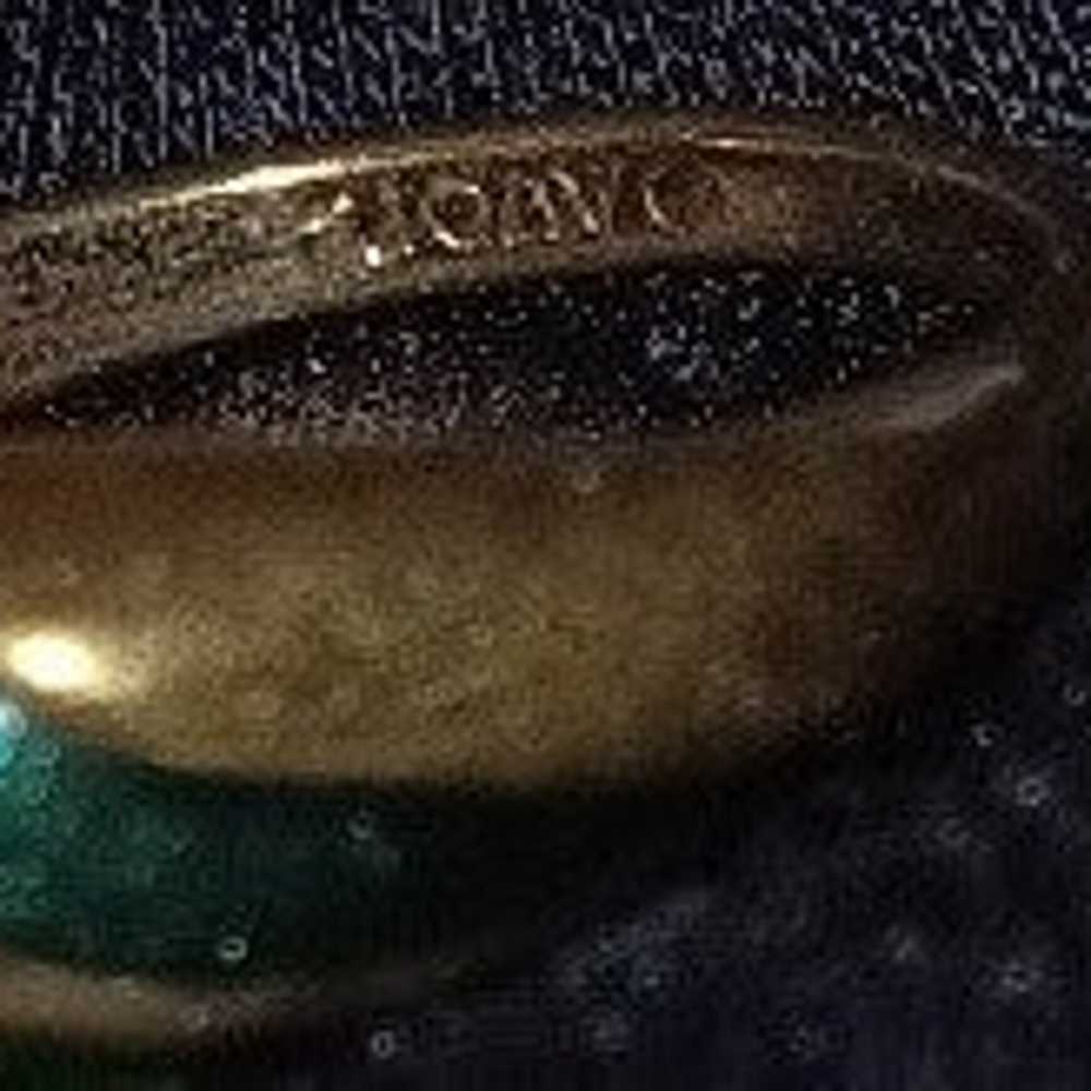 Vintage AVON gold and green ring - image 3