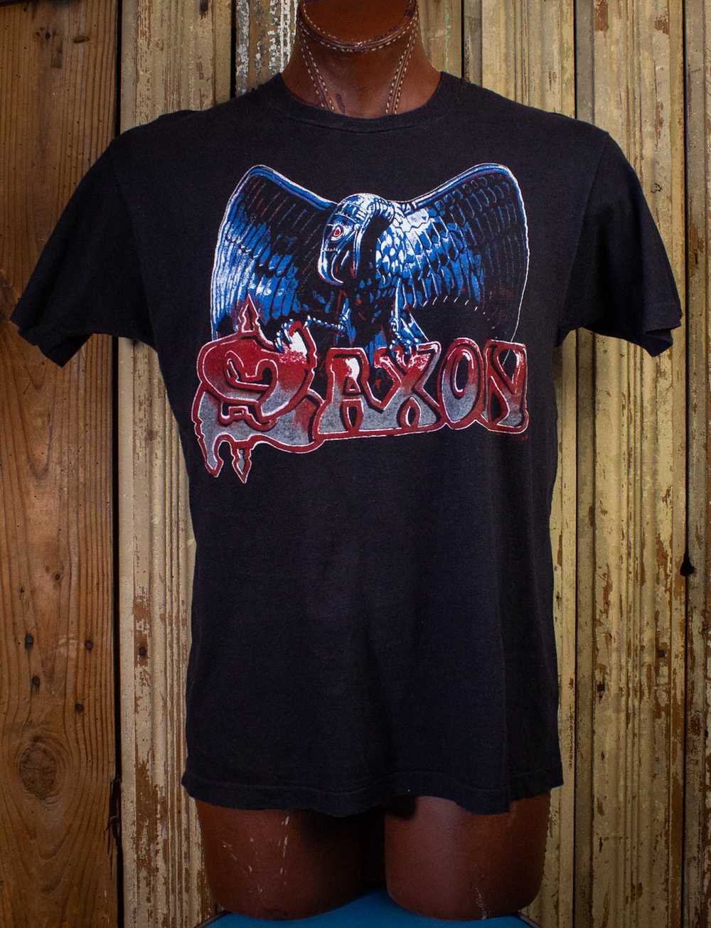 Band Tees × Vintage Vintage Saxon Rock The Nation… - image 1