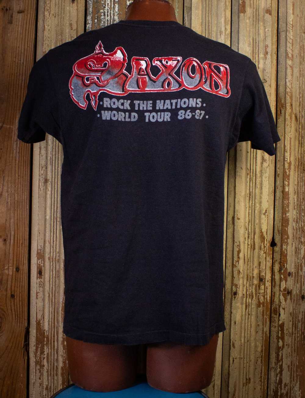 Band Tees × Vintage Vintage Saxon Rock The Nation… - image 2