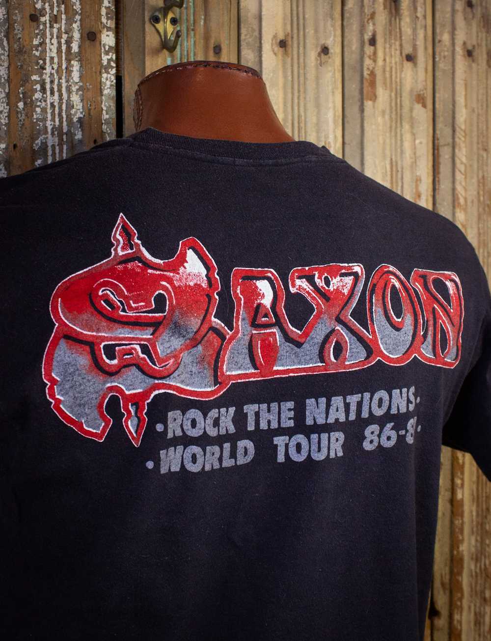 Band Tees × Vintage Vintage Saxon Rock The Nation… - image 5