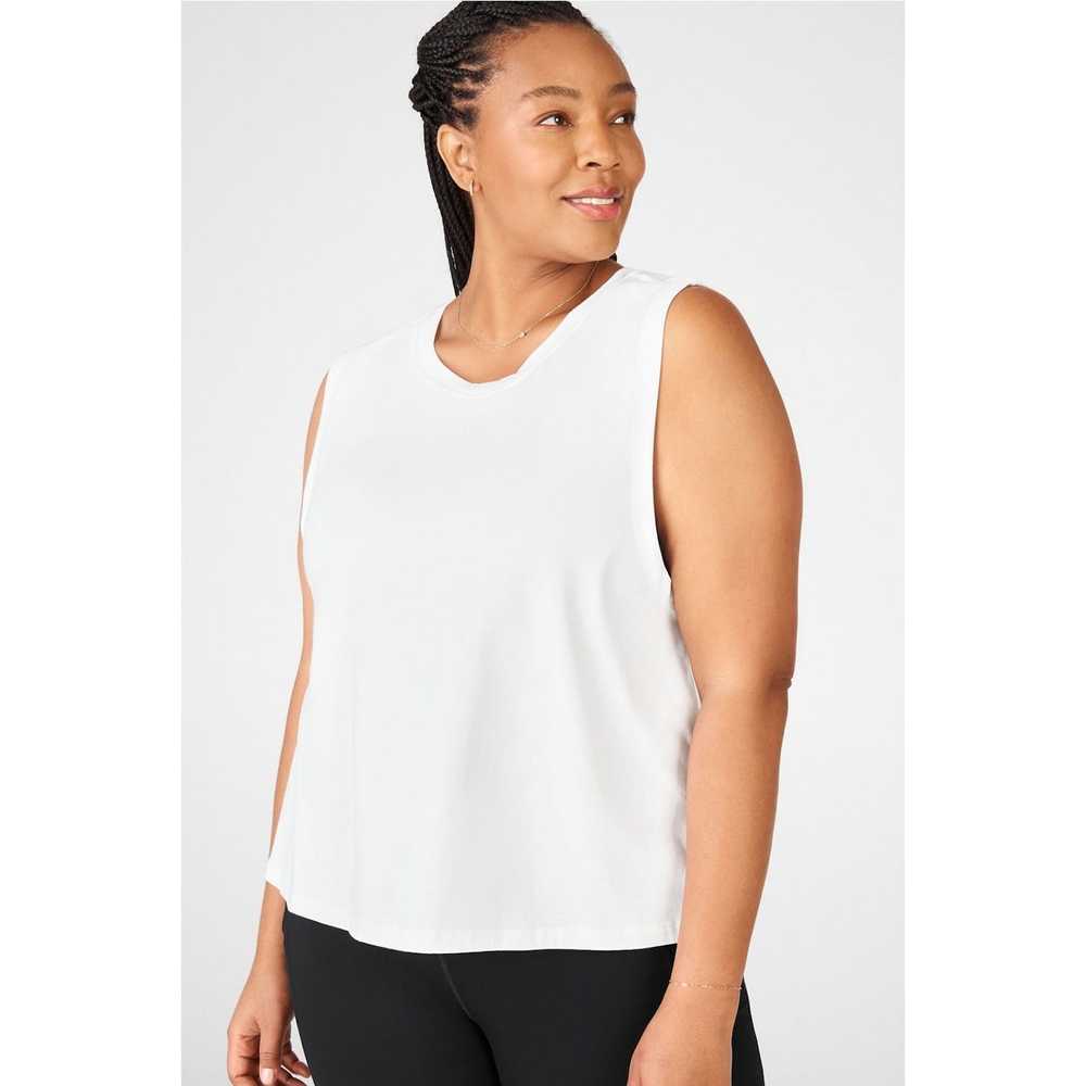 Other Fabletics White Muscle Tank Top Size 3X Cot… - image 1