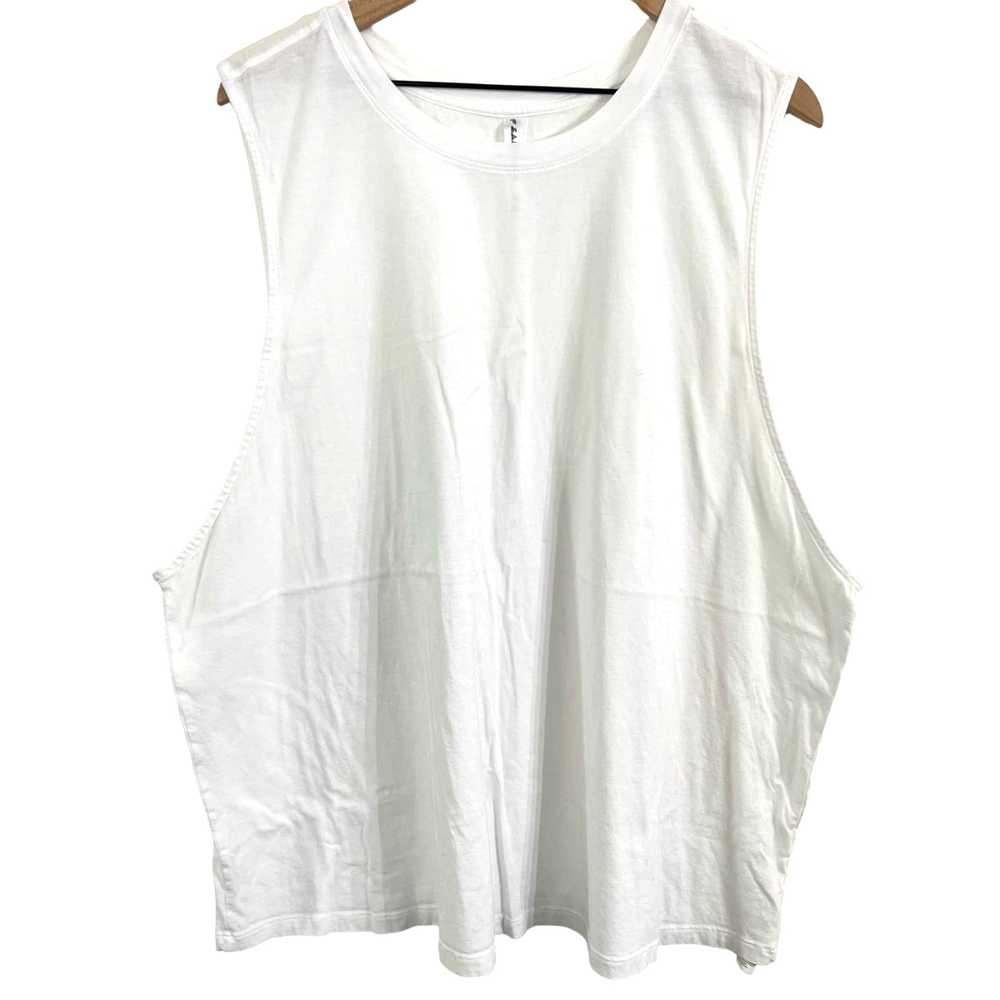 Other Fabletics White Muscle Tank Top Size 3X Cot… - image 3