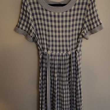 Vintage Blue Checkered Dress - image 1
