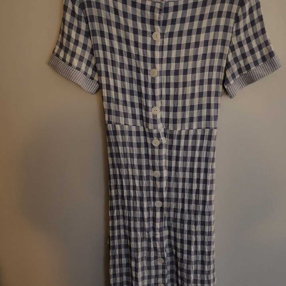 Vintage Blue Checkered Dress - image 2