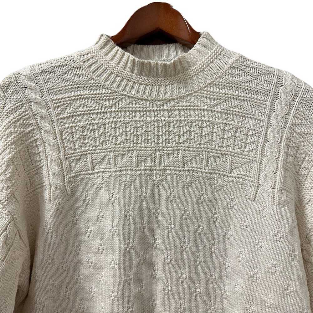 90s Vintage LizWear Womens 3D Knit Mock Sweater E… - image 2