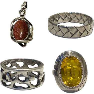 Vintage Collection Sterling Silver Rings and Glas… - image 1