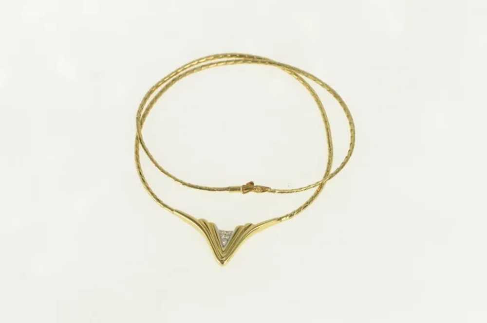 14K Vintage Diamond Chevron Square Chain Necklace… - image 2
