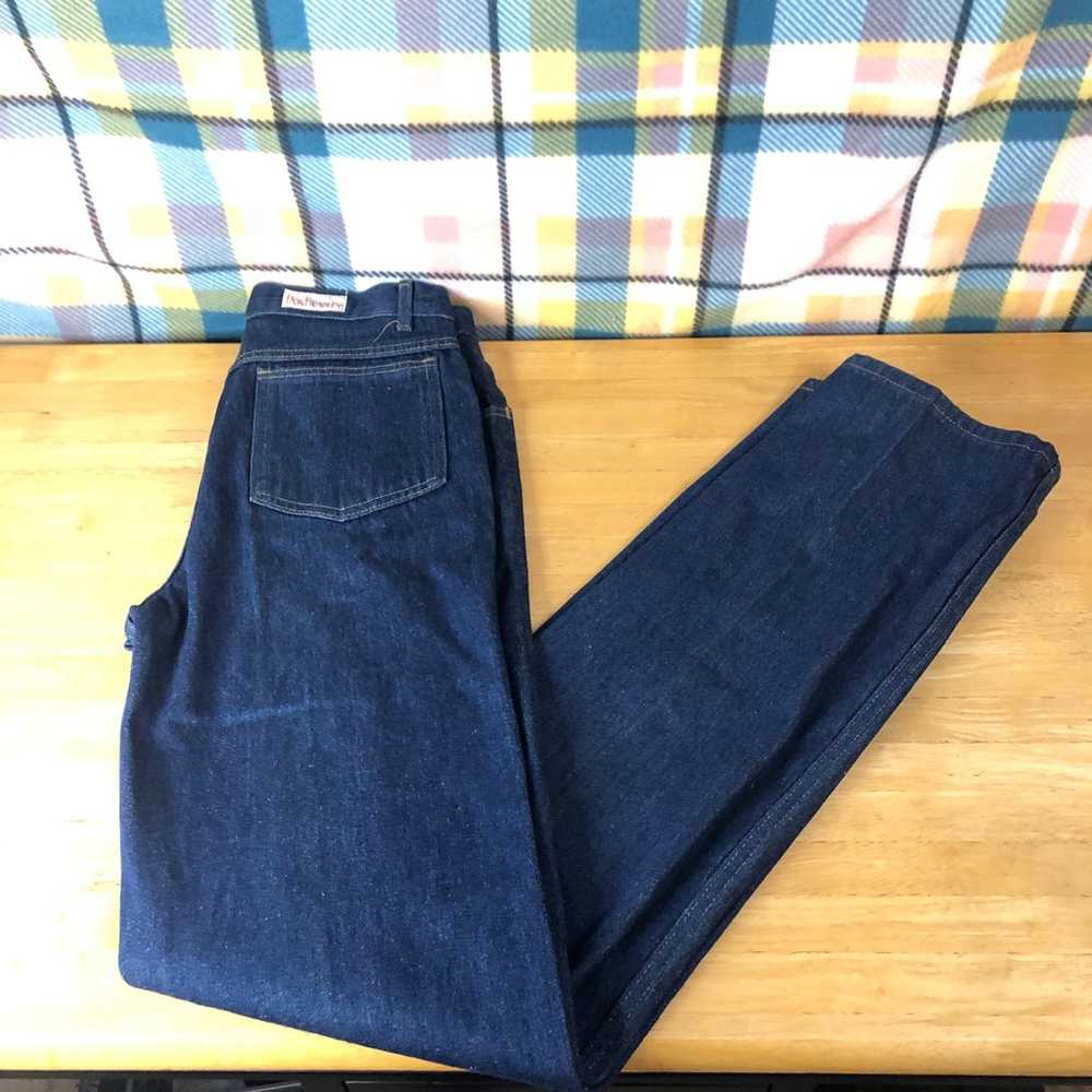 Vintage 1970s Men’s Straight Leg Denim Blue Jeans… - image 1