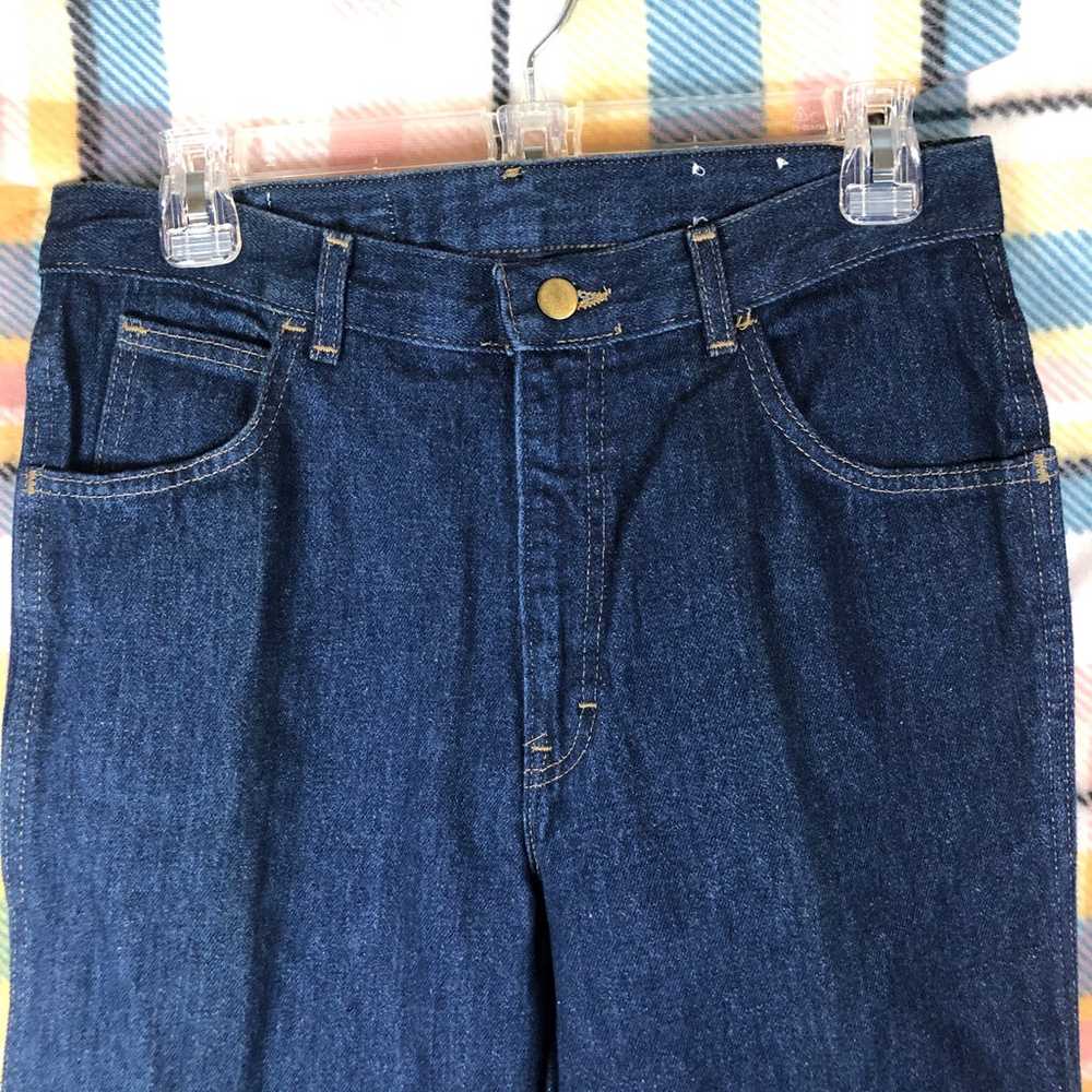Vintage 1970s Men’s Straight Leg Denim Blue Jeans… - image 7