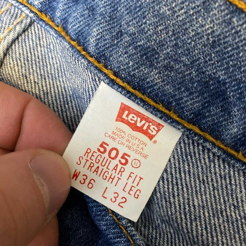 Vintage Distressed Levi’s 505 Orange Tab Jeans Ma… - image 3