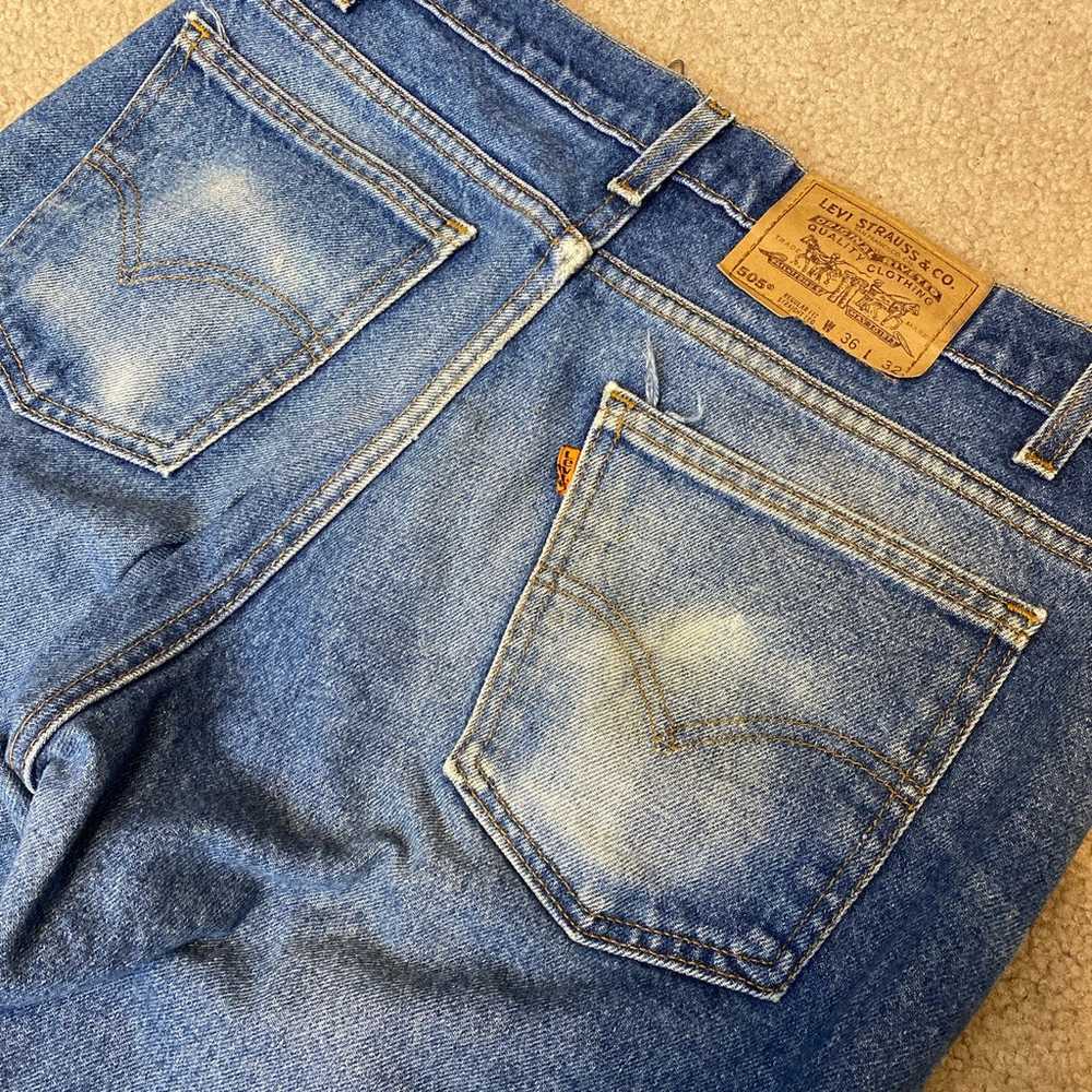 Vintage Distressed Levi’s 505 Orange Tab Jeans Ma… - image 7