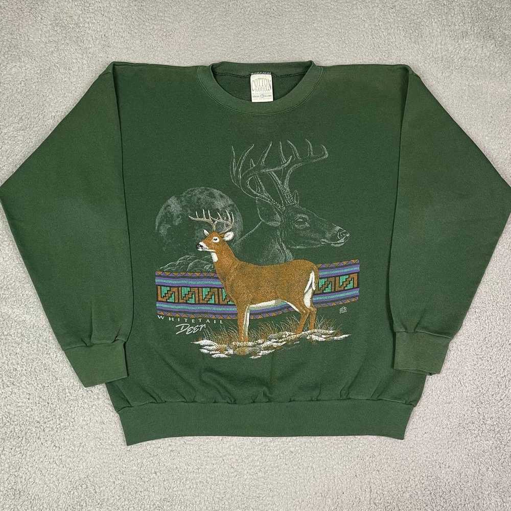 Vintage 90s deer animal sweatshirt - image 2