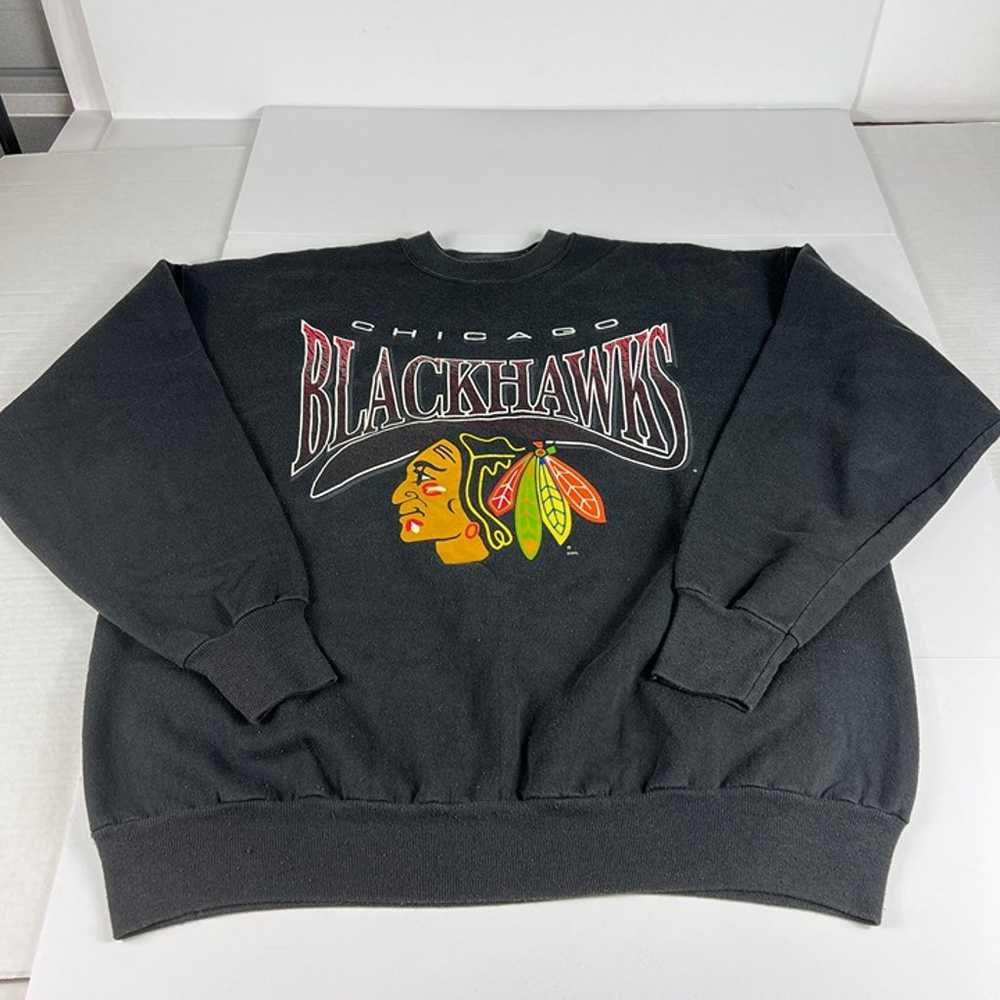 VTG 90s NHL Chicago Blackhawk Hockey Sweatshirt E… - image 1
