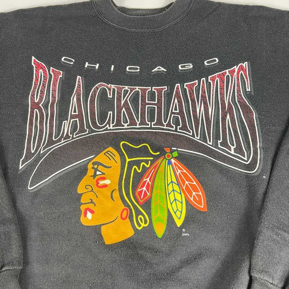 VTG 90s NHL Chicago Blackhawk Hockey Sweatshirt E… - image 4
