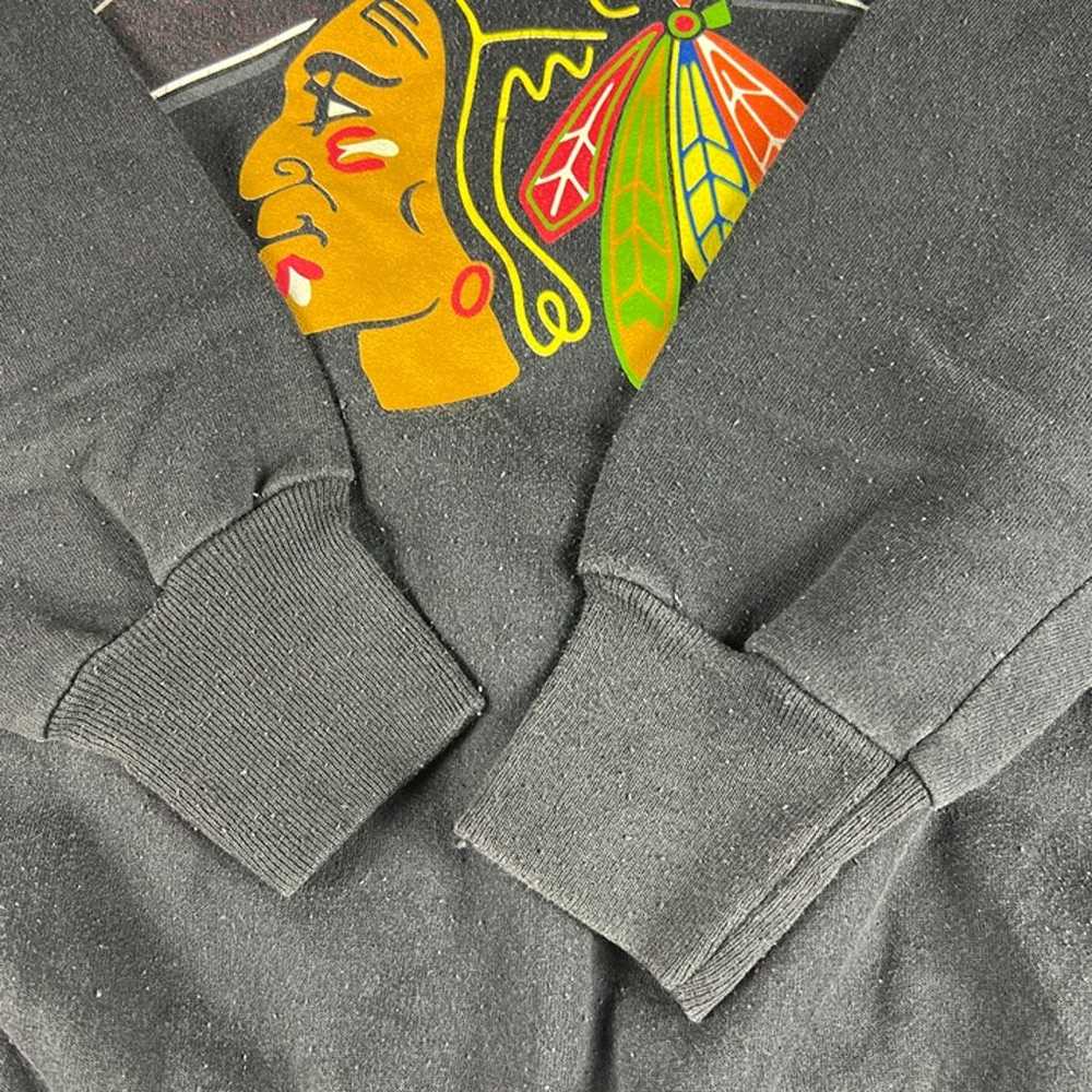VTG 90s NHL Chicago Blackhawk Hockey Sweatshirt E… - image 5