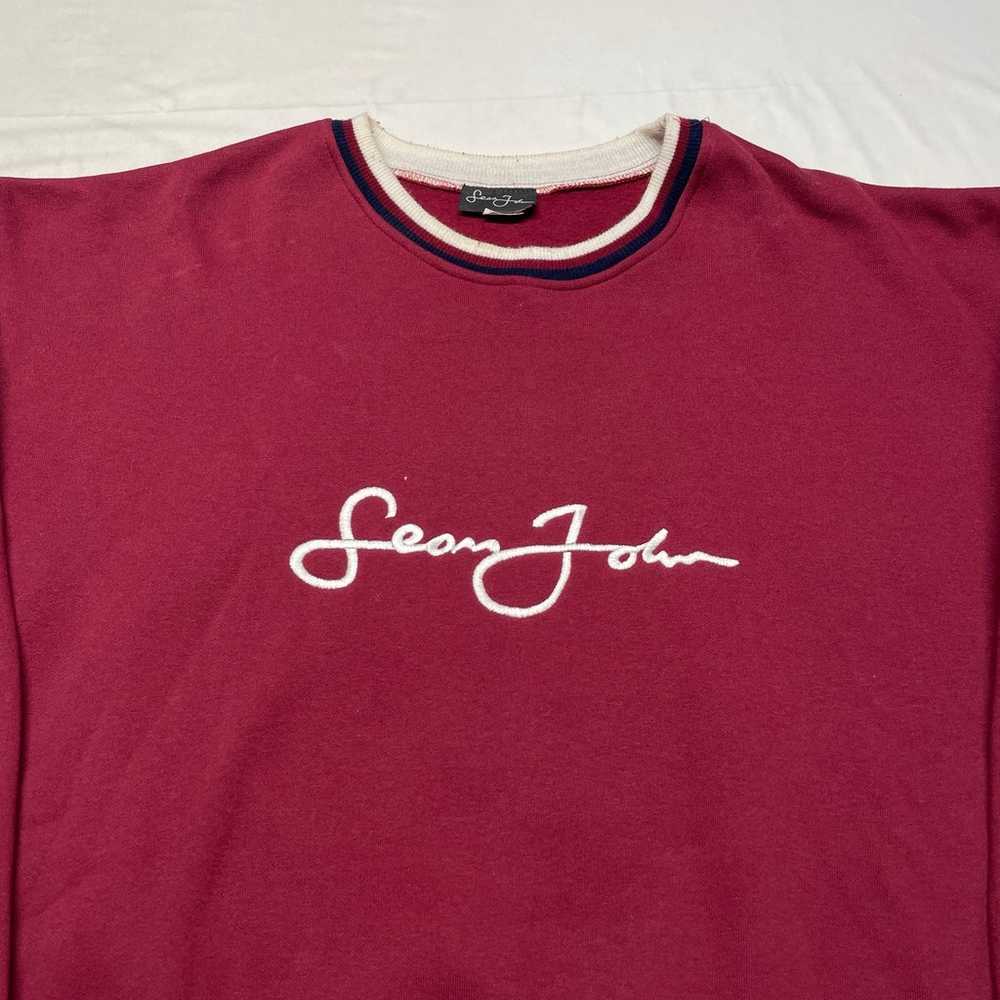 Vintage 90s Sean John Sweatshirt Men's XXL Red Pu… - image 3