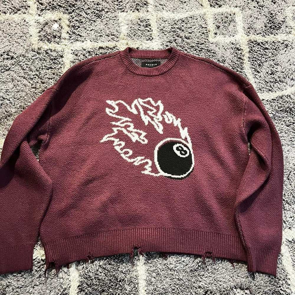 Burgundy 8 ball sweater - image 1