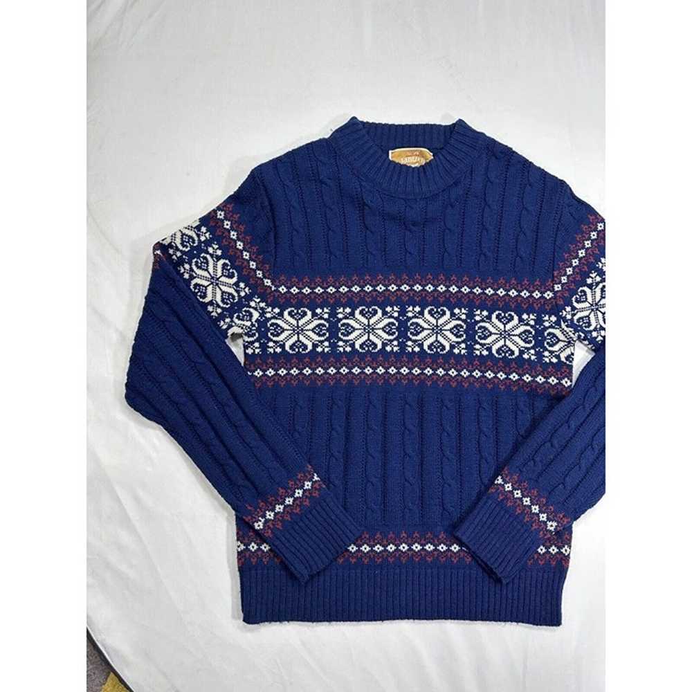 Jantzen Wool Patterned Cable Knit Sweater M Mens … - image 10