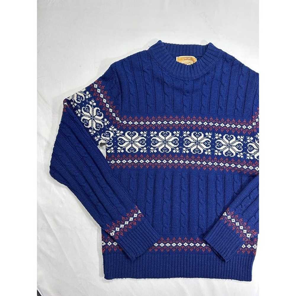 Jantzen Wool Patterned Cable Knit Sweater M Mens … - image 11