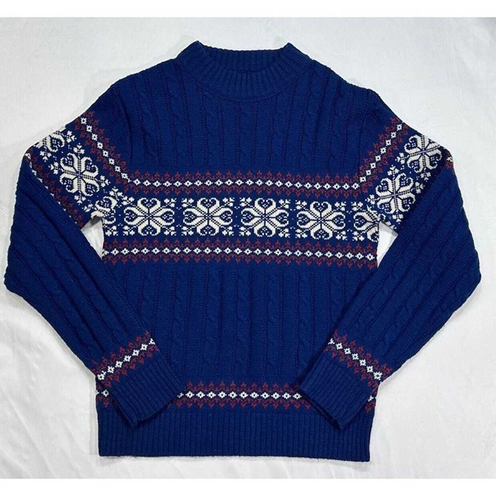 Jantzen Wool Patterned Cable Knit Sweater M Mens … - image 4