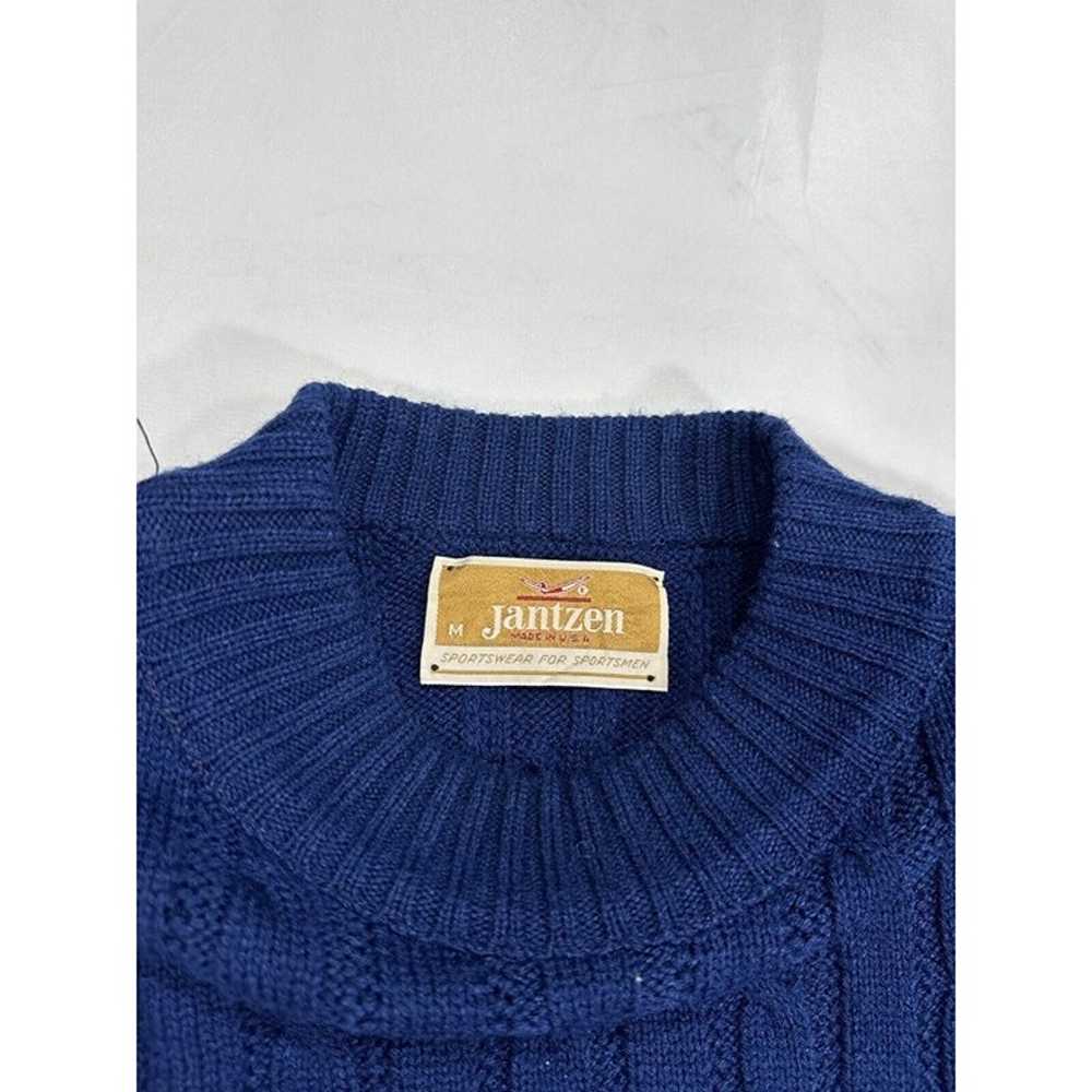 Jantzen Wool Patterned Cable Knit Sweater M Mens … - image 8