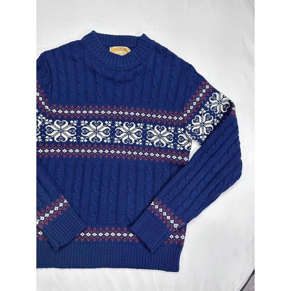 Jantzen Wool Patterned Cable Knit Sweater M Mens … - image 9