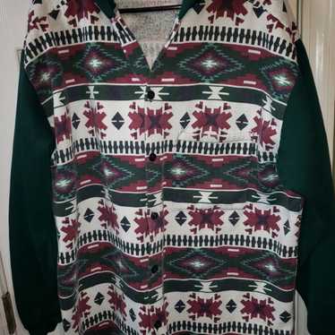 Vintage Aztec sweater shirt with hood - image 1