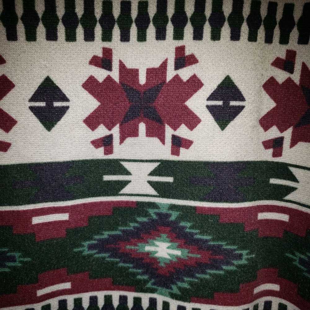 Vintage Aztec sweater shirt with hood - image 3