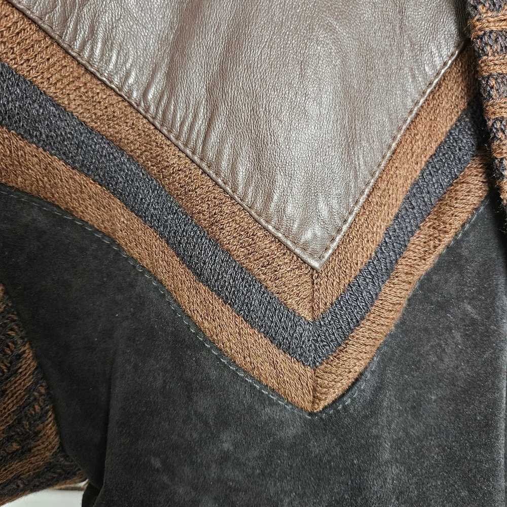 Saxony Men's Vintage Leather Patchwork Double Bre… - image 4