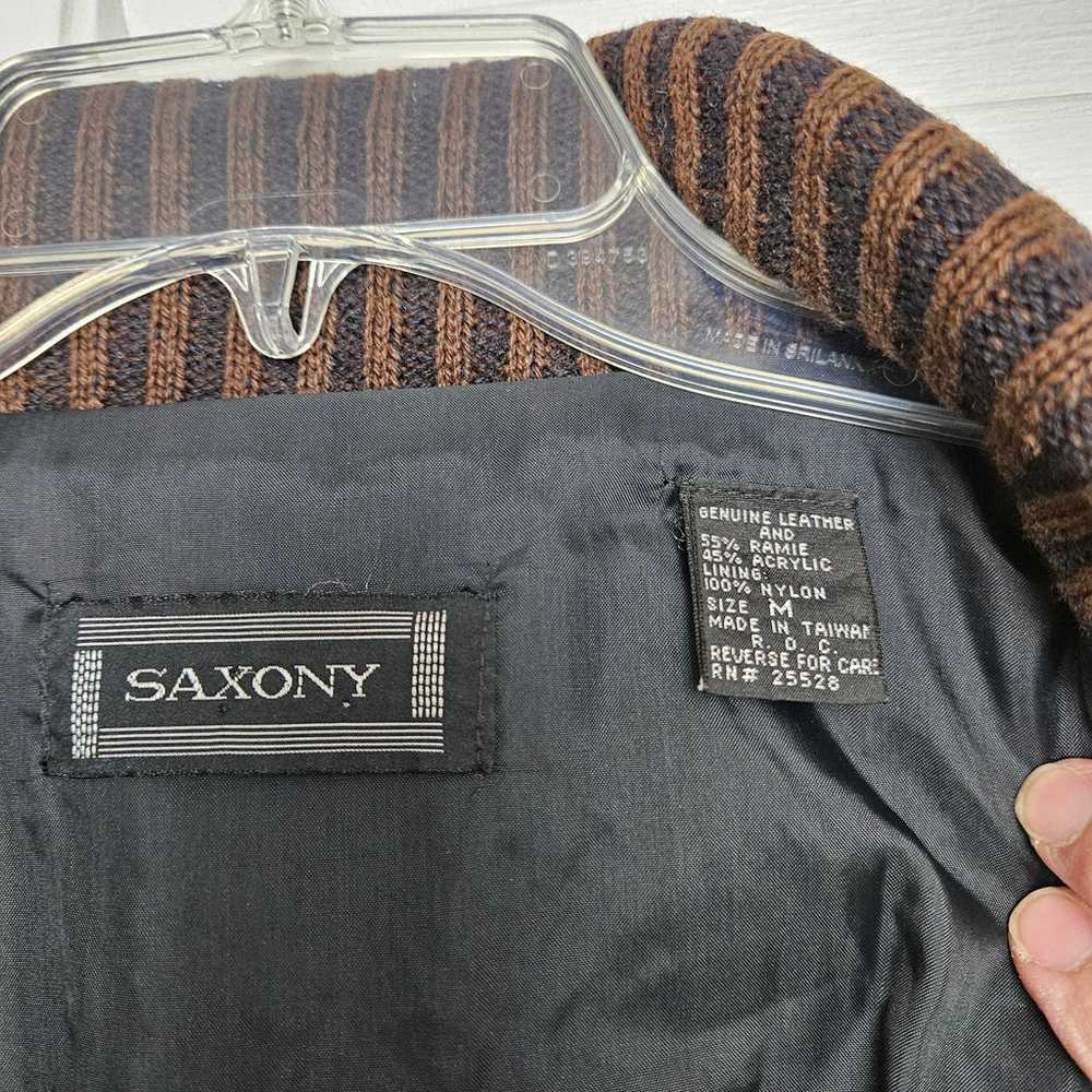 Saxony Men's Vintage Leather Patchwork Double Bre… - image 8