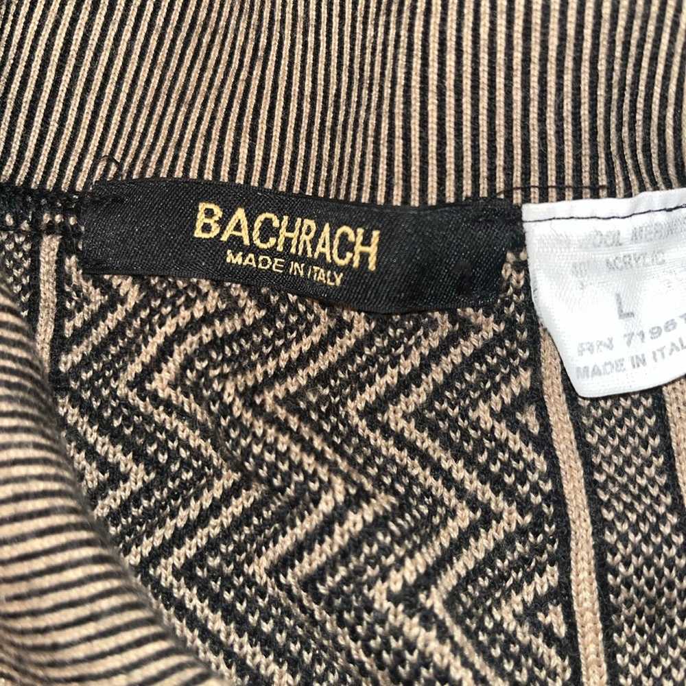 Vintage Bachrach sweater tan and black, collared … - image 2