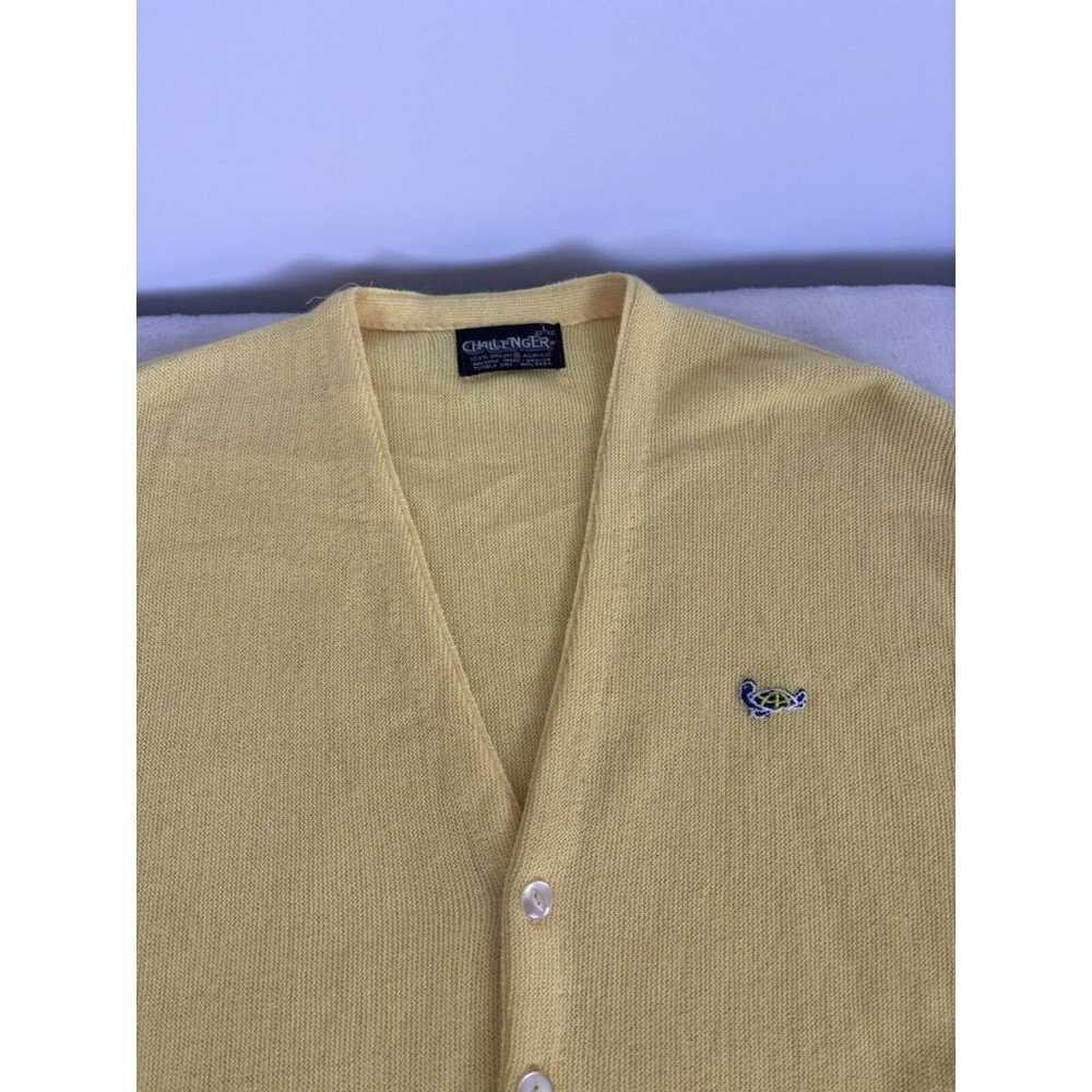 Vintage 70s Challenger Cardigan Sweater Yellow La… - image 2