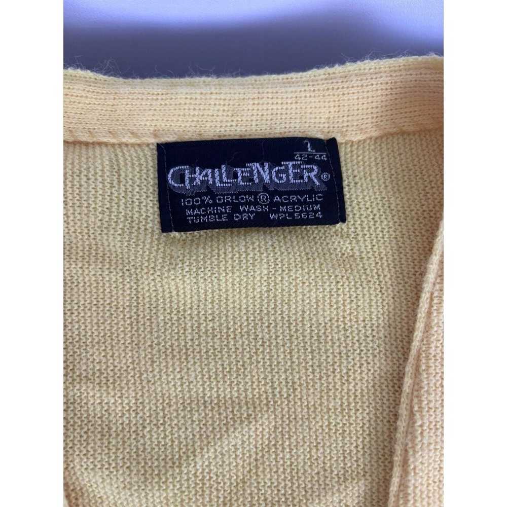 Vintage 70s Challenger Cardigan Sweater Yellow La… - image 3
