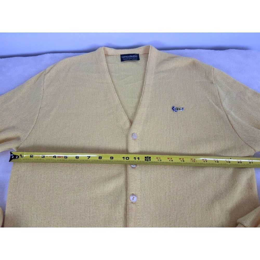 Vintage 70s Challenger Cardigan Sweater Yellow La… - image 4