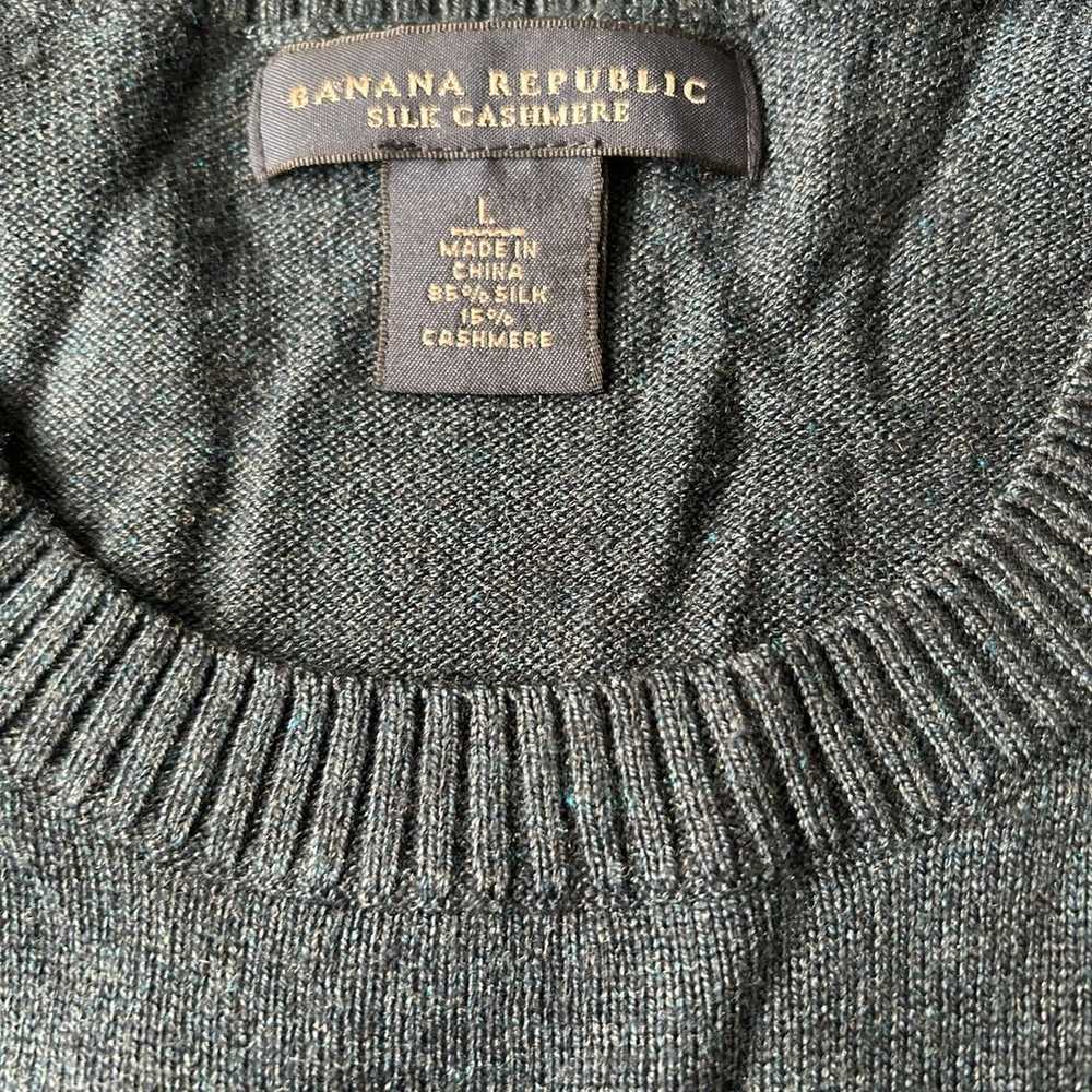 VTG Banana Republic Silk Cashmere Knit Sweater Me… - image 3