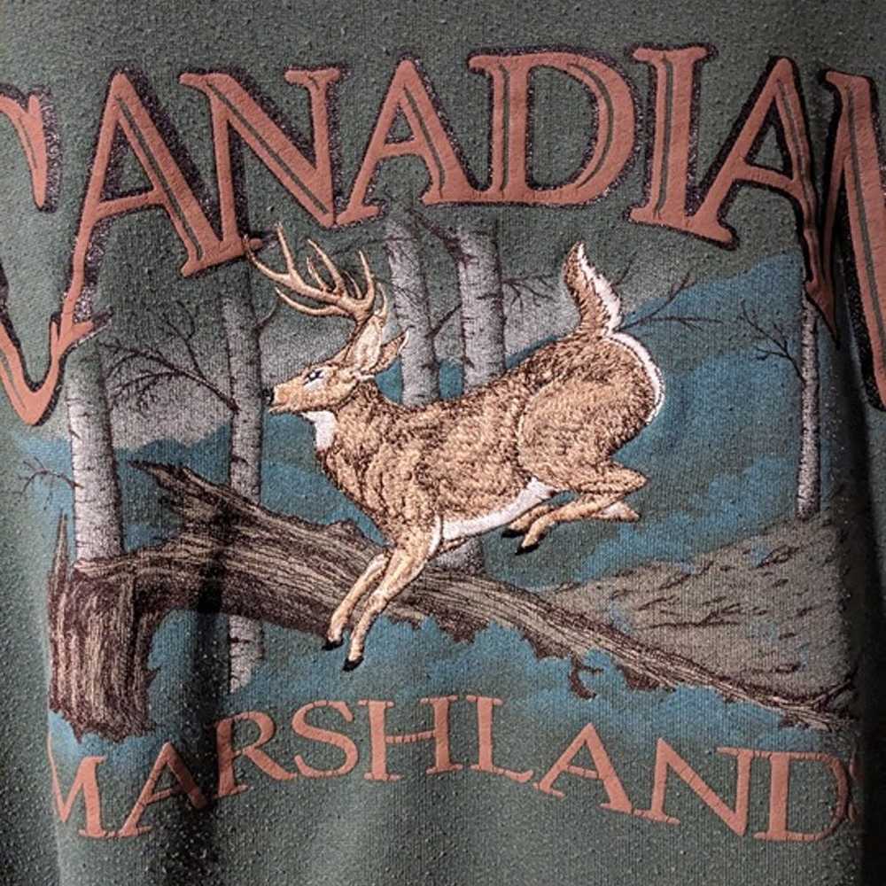 Vintage 90s Deer Animal Nature Canadian Marshland… - image 2