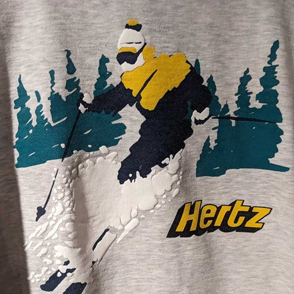 Vintage 90s Hertz Skiing Mountain Snow Winter Gra… - image 2
