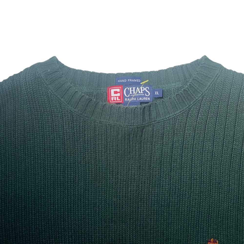 Chaps Ralph Lauren Sweater Gray Hand Framed American Flag Embroidered,  Men’s L