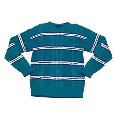 Claybrooke Striped Sweater Mens XL Vintage Teal Lo