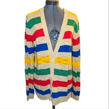 Sears vintage 70s rainbow striped cardigan sweater