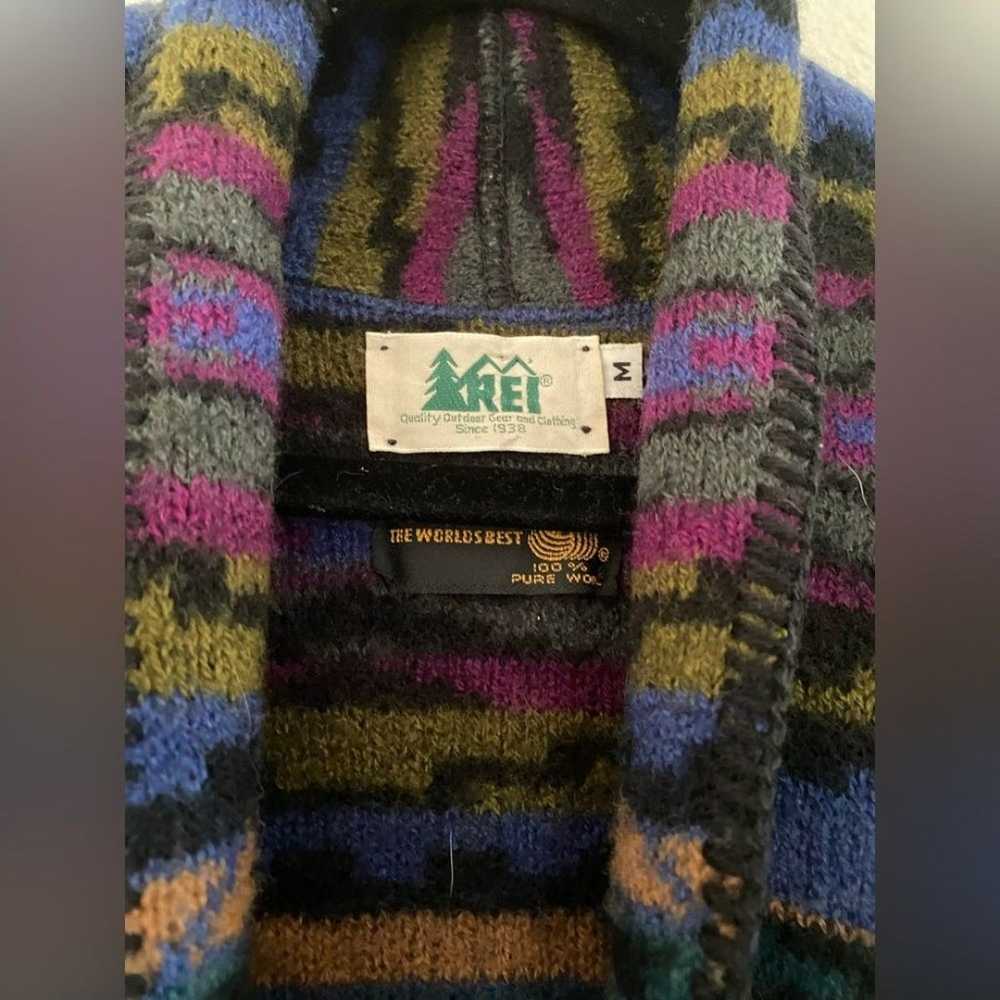 REI Men’s Multicolored Southwest Wool Coat Medium - image 2