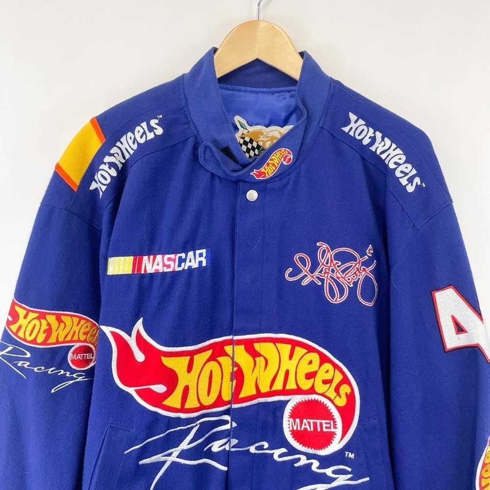 Vintage Jeff Hamilton Hot Wheels Racing Jacket Bl… - image 2