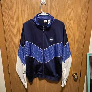 90s Nike Womens Small Spell Out Block Letter Hooded Pullover Jacket Blue,  Vintage Nike Windbreaker Jacket, Womens Vintage Nike Jacket, 90s 