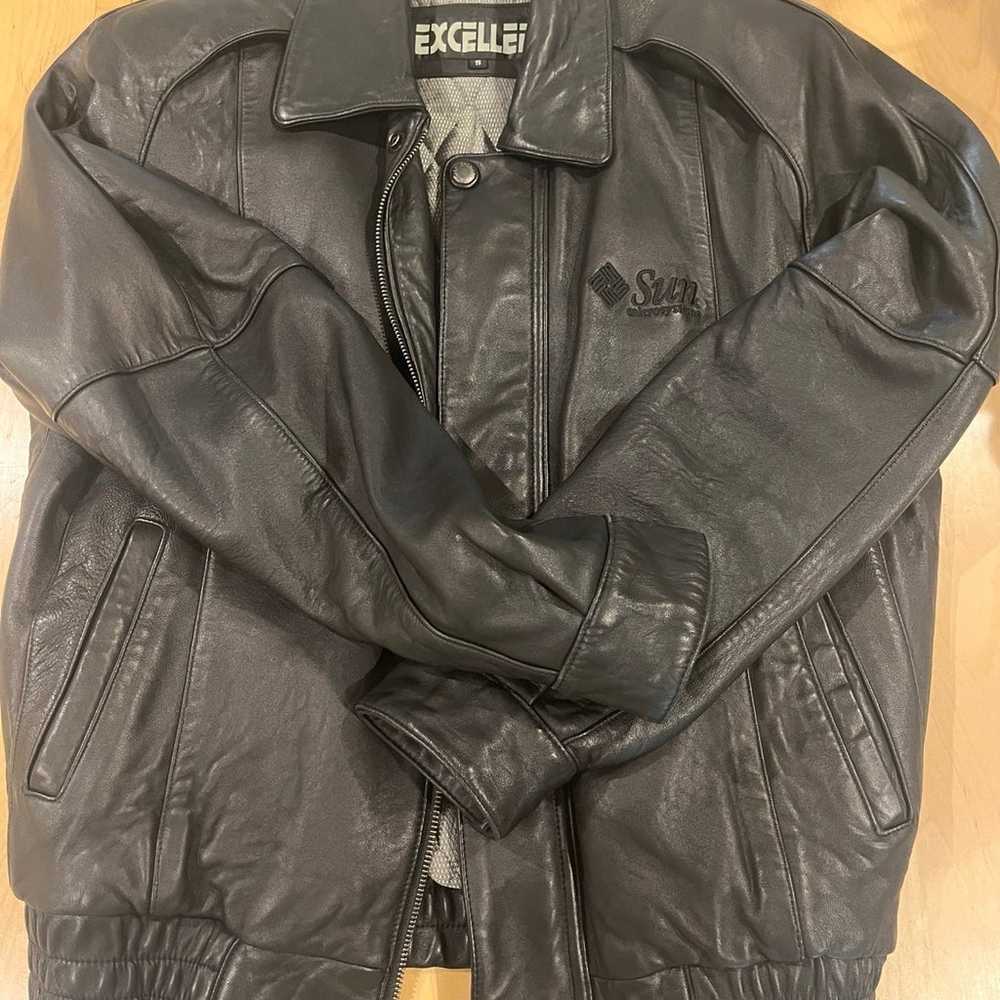 ***vintage*** geni leather bomber jacket - image 2