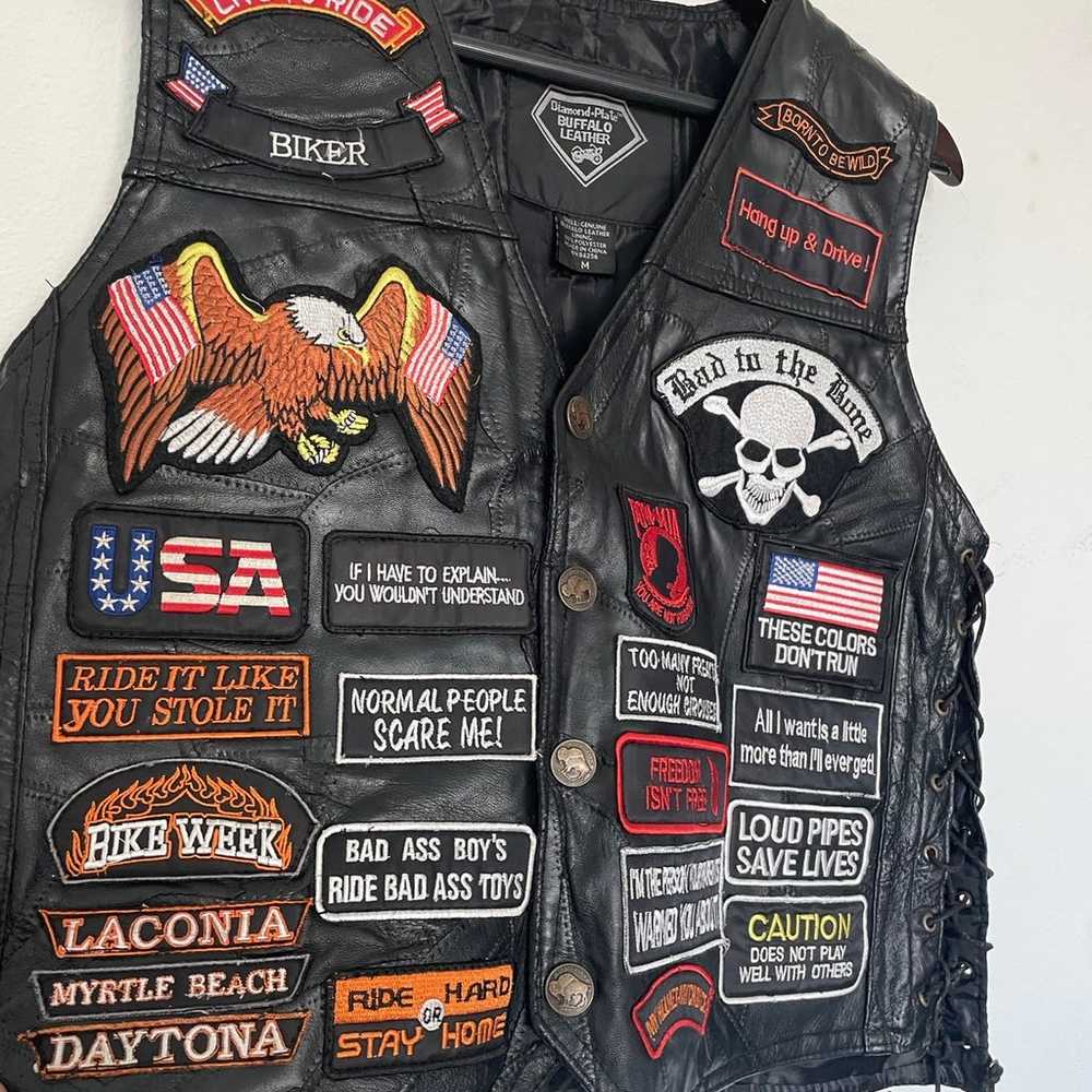 Buffalo leather Motorcyle vest - image 2