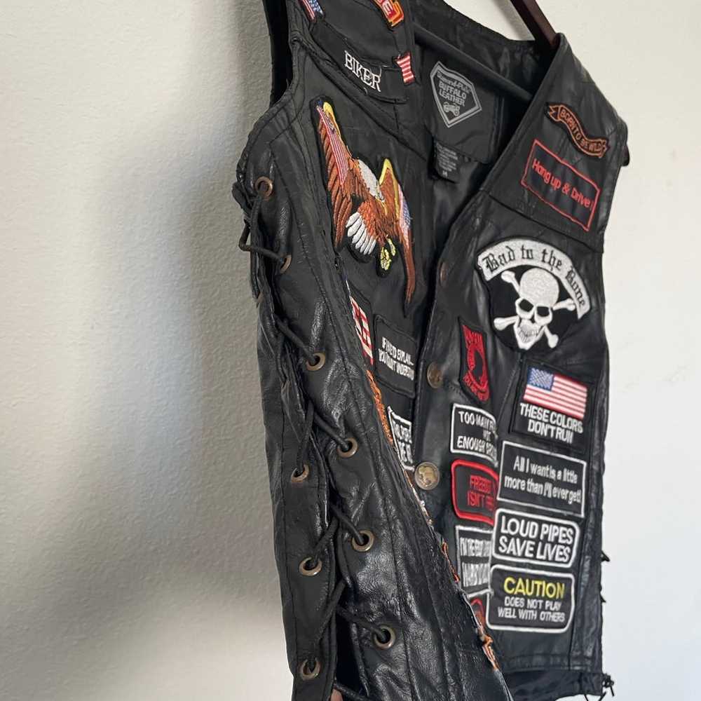 Buffalo leather Motorcyle vest - image 3