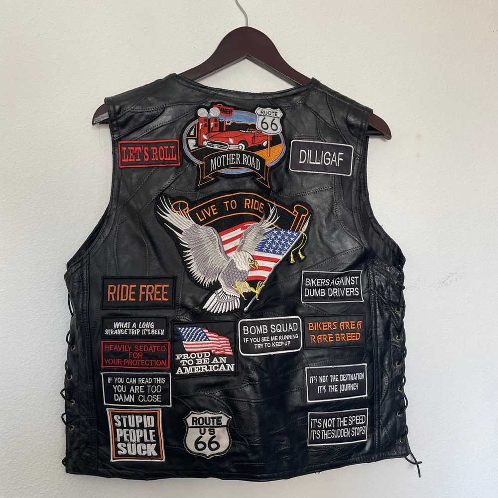 Buffalo leather Motorcyle vest - image 5