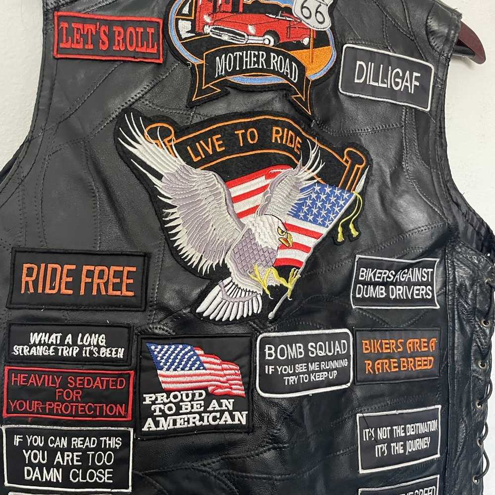 Buffalo leather Motorcyle vest - image 6