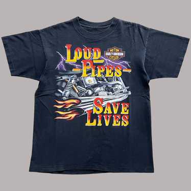 1994 Harley Davidson ‘Loud Pipes Save Lives’ Tee - Gem